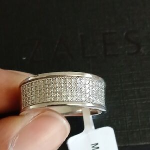 Zales 1/3 Carat Diamonds Sterling Silver Pavé Mesh Men’s Band